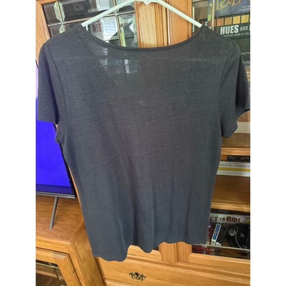 Eileen Fisher Relaxed Muted Cascading Sequin V-Neck T-Shirt Sz. S - Picture 6 of 6